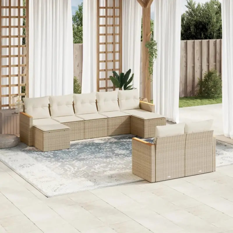 Zwarte loungeset van gepoedercoat staal voor tuin of terras - Beige / Zonder tafel - Tuinsets