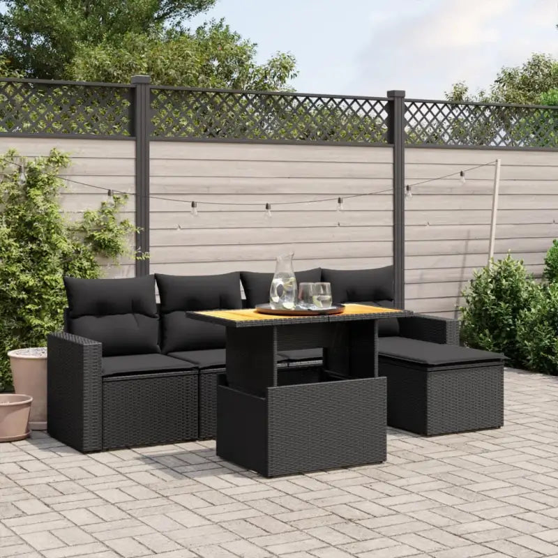 Zwarte tuin loungeset met gepoedercoat staal en waterdichte tas - Zwart / zonder opbergruimte - Tuinsets