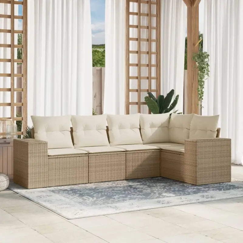 Zwarte tuin loungeset met waterdichte zak en gepoedercoat staal afmetingen - beige en crèmekleurig / Zonder tafel