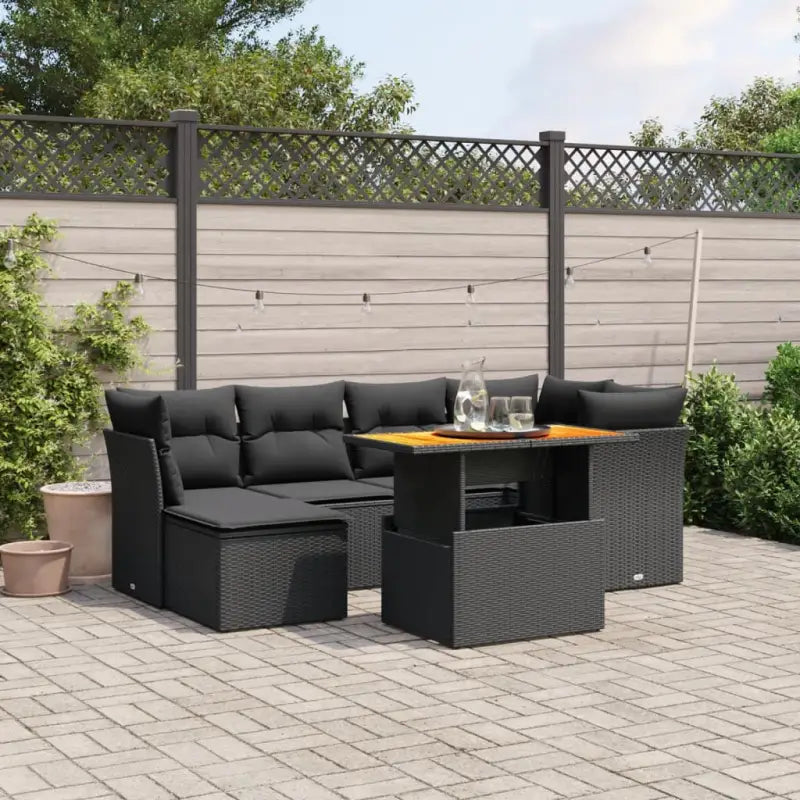 Zwarte tuin loungeset van gepoedercoat staal met stijlvolle afmetingen - Zwart / zonder opbergruimte - Tuinsets