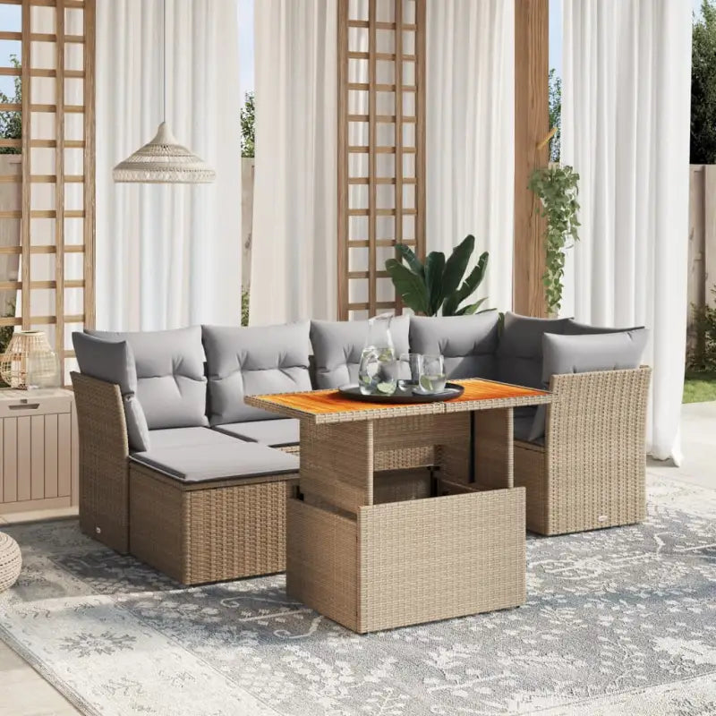 Zwarte tuin loungeset van gepoedercoat staal met stijlvolle afmetingen - Beige en grijs / zonder opbergruimte - Tuinsets