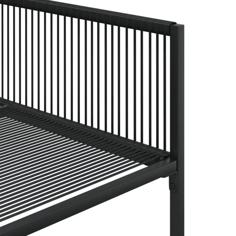 Zwarte tuinset met gepoedercoat staal en duurzame PE-rattan - Tuinsets