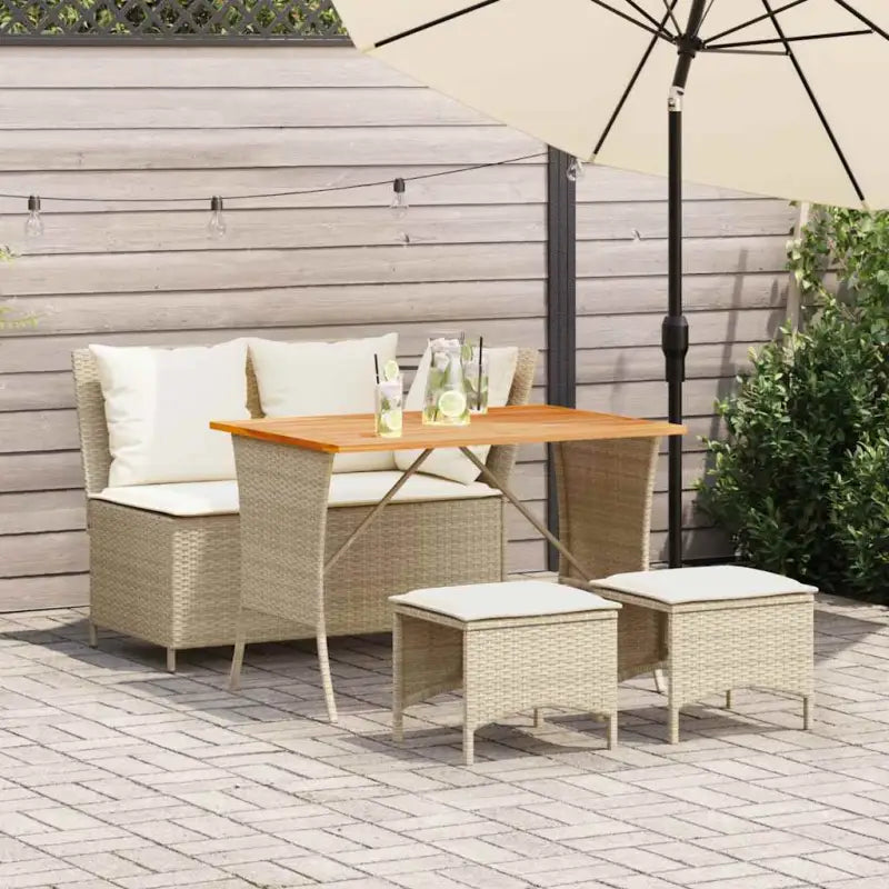 Zwarte tuinset met wasbare hoes en gepoedercoat staal - Beige - Tuinsets