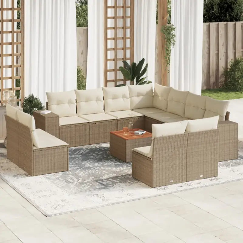 Zwarte tuinset van gepoedercoat staal met comfortabele afmetingen - beige en crèmekleurig - Tuinsets