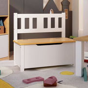 vidaXL Children's Storage Bench 60x30x55 cm MDF White and Gray