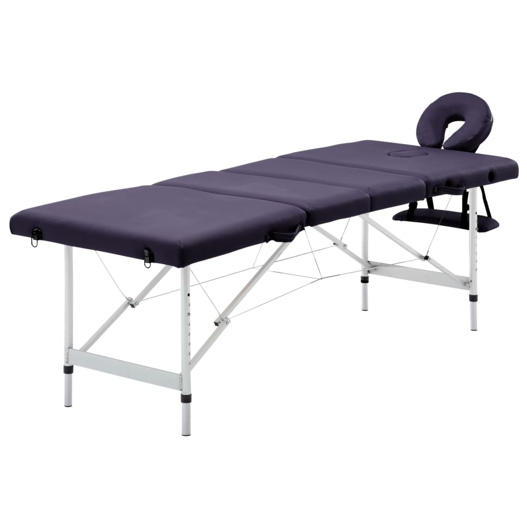 vidaXL Massagetafel inklapbaar 4 zones aluminum roze