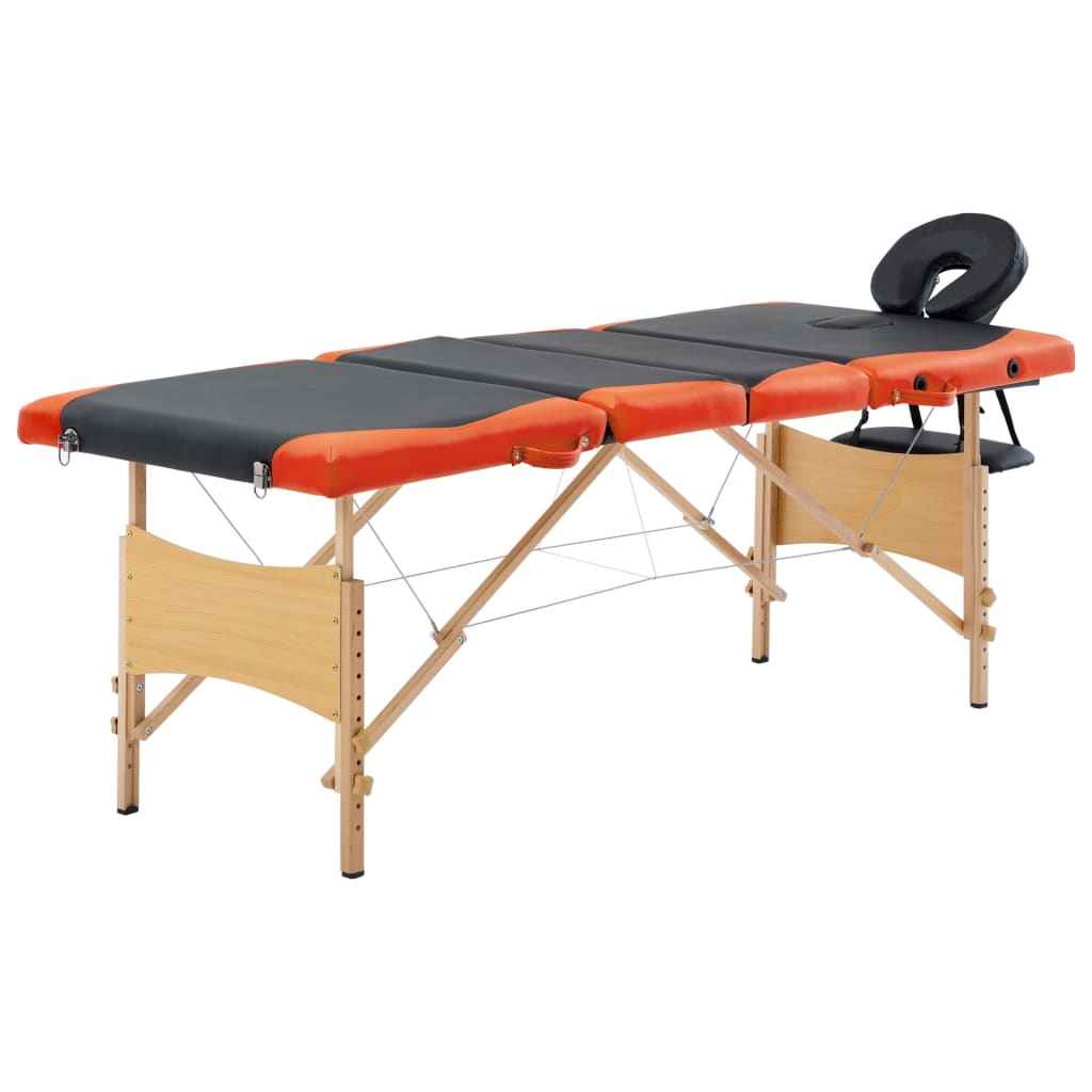 vidaXL Massagetafel inklapbaar 4 zones hout roze