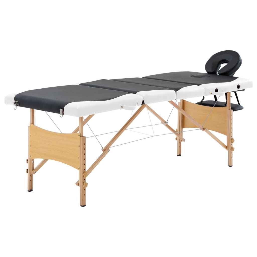 vidaXL Massagetafel inklapbaar 4 zones hout roze