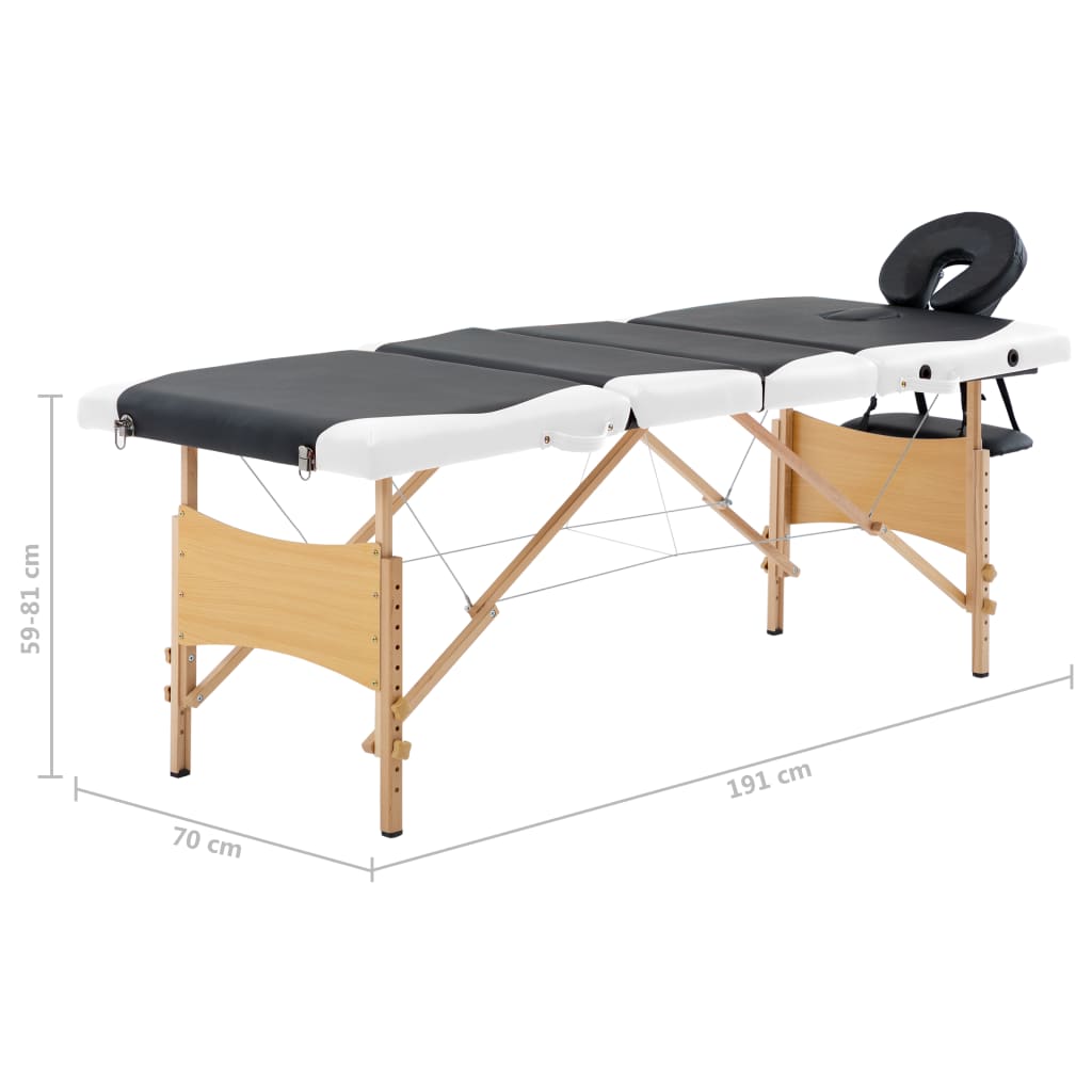 vidaXL Massagetafel inklapbaar 4 zones hout roze