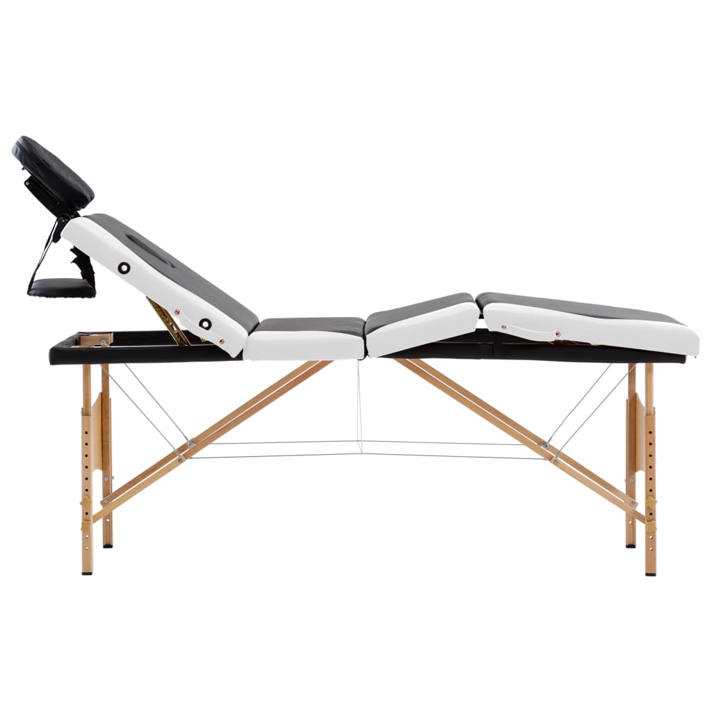 vidaXL Massagetafel inklapbaar 4 zones hout roze