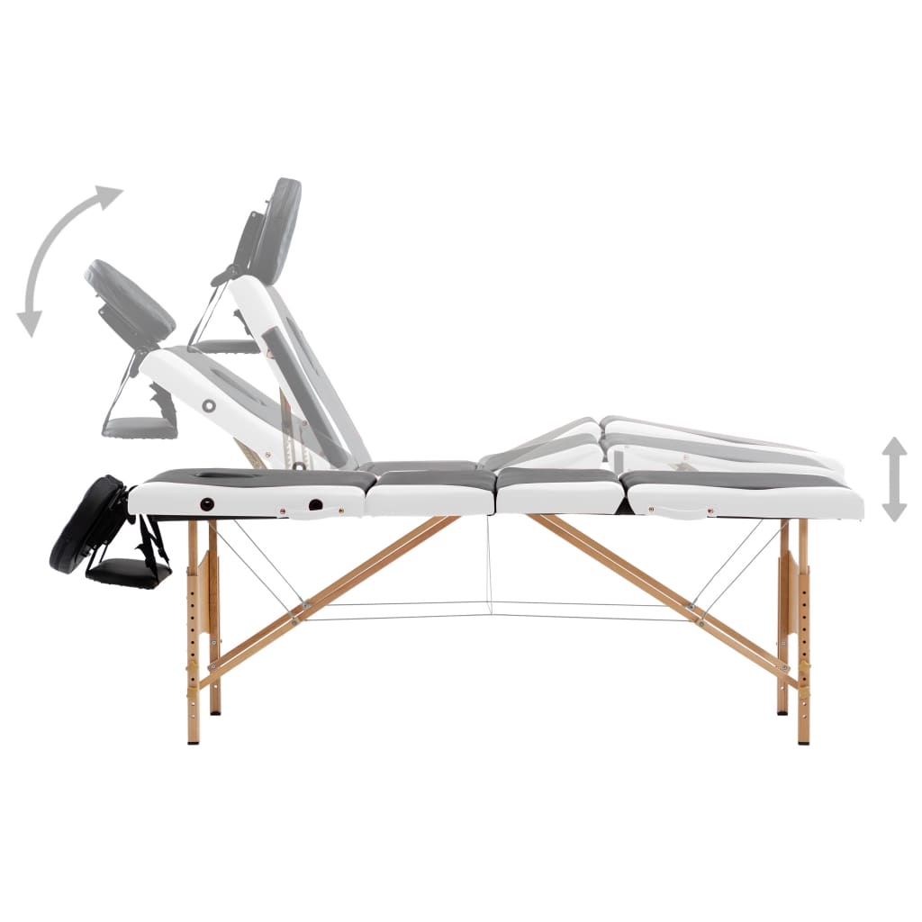 vidaXL Massagetafel inklapbaar 4 zones hout roze