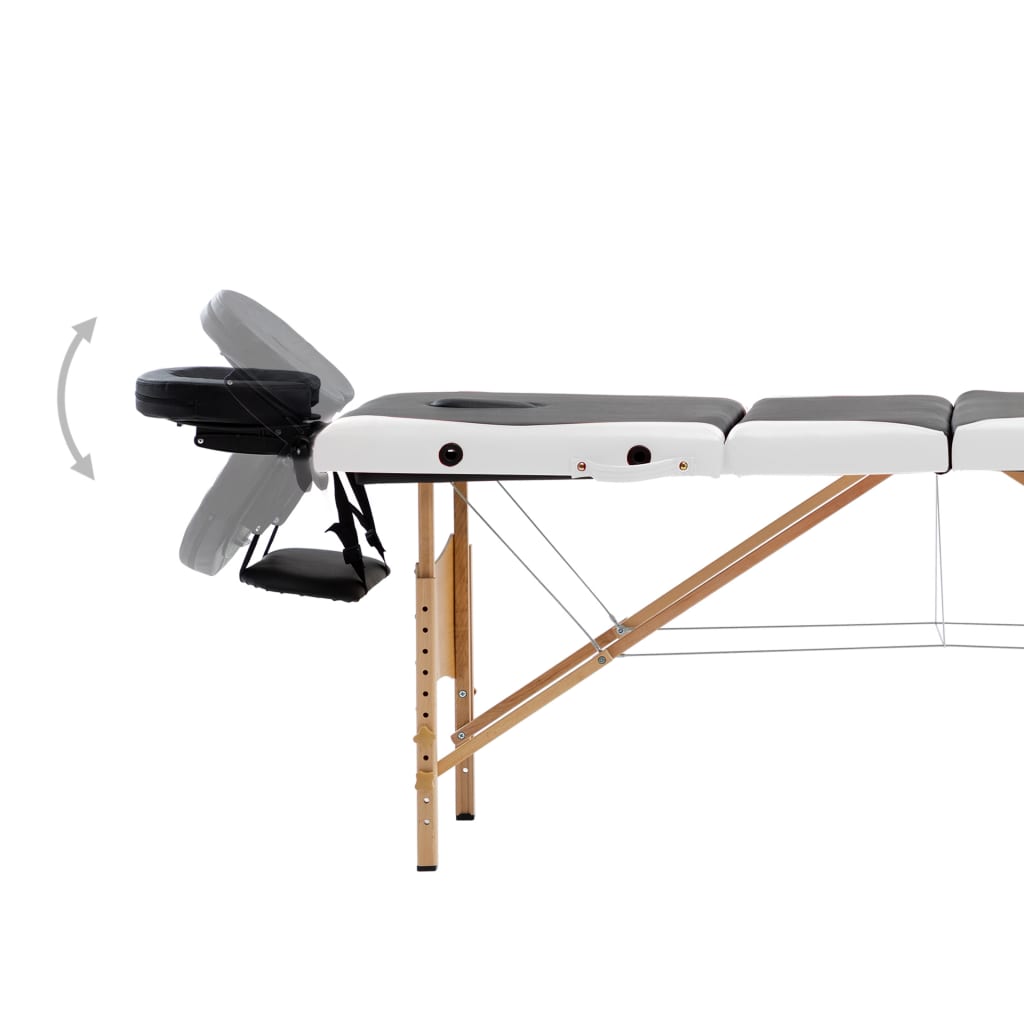 vidaXL Massagetafel inklapbaar 4 zones hout roze