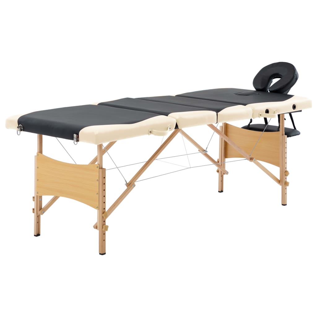 vidaXL Massagetafel inklapbaar 4 zones hout roze