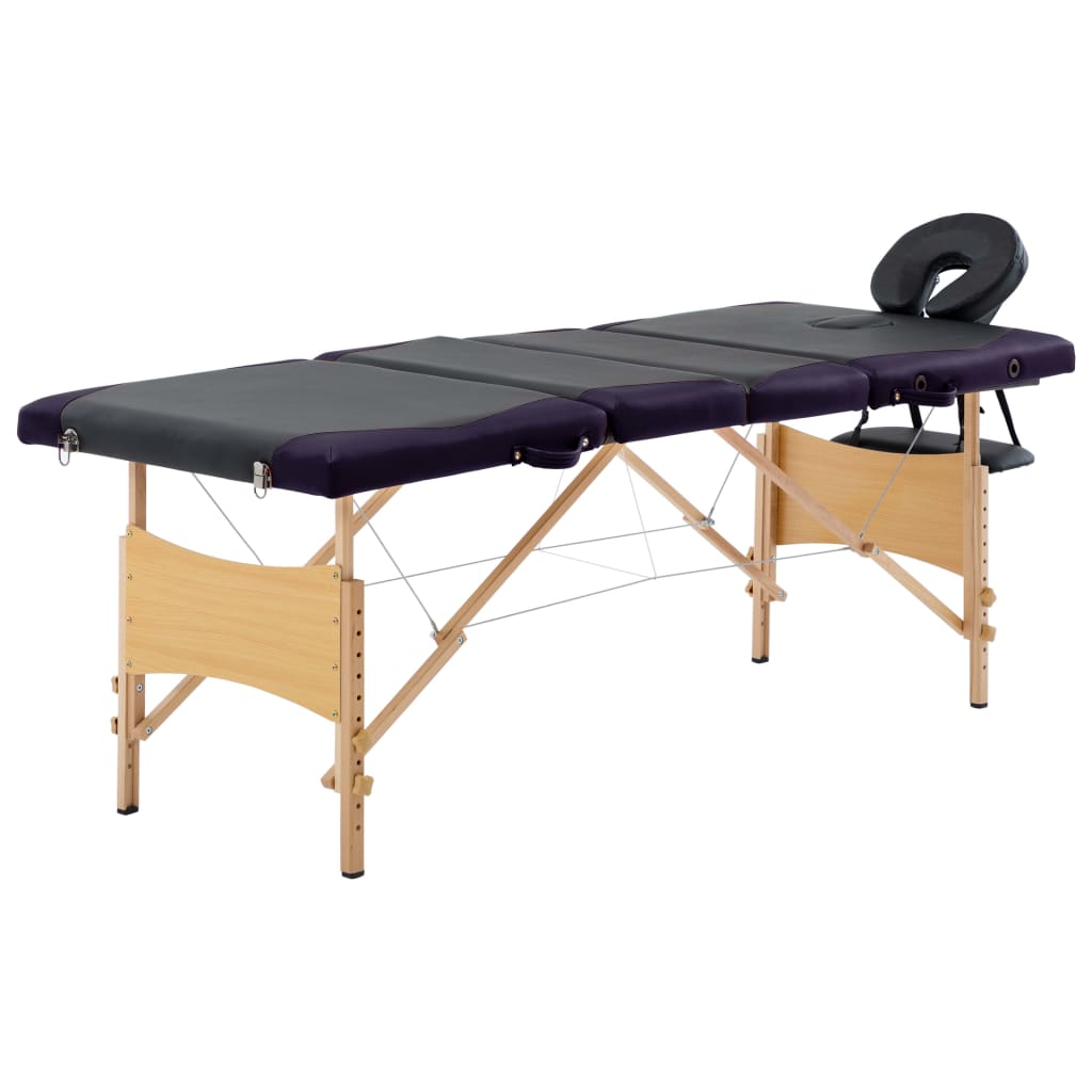 vidaXL Massagetafel inklapbaar 4 zones hout roze