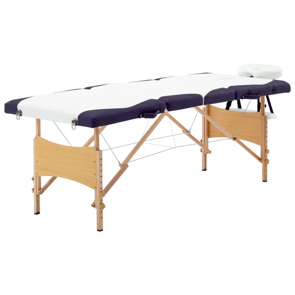 vidaXL Massagetafel inklapbaar 4 zones hout roze