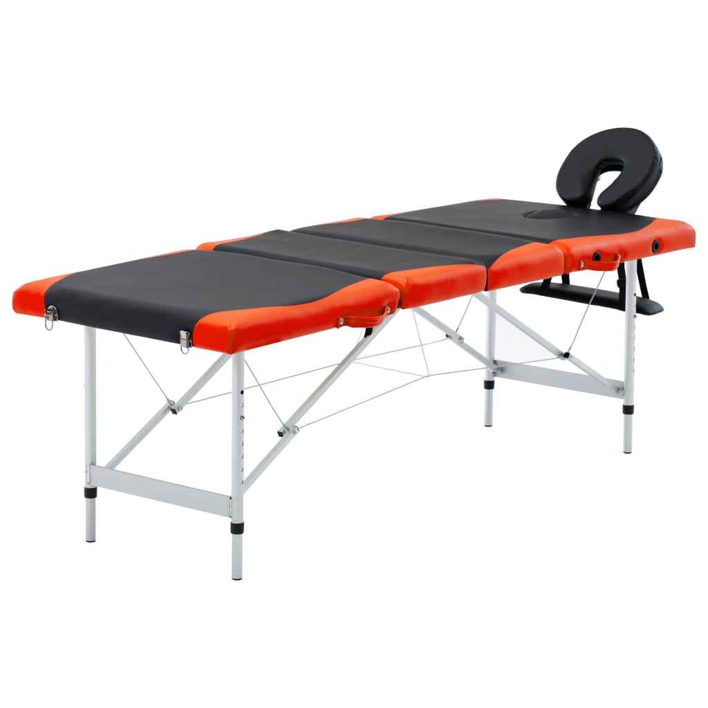 vidaXL Massagetafel inklapbaar 4 zones aluminum roze