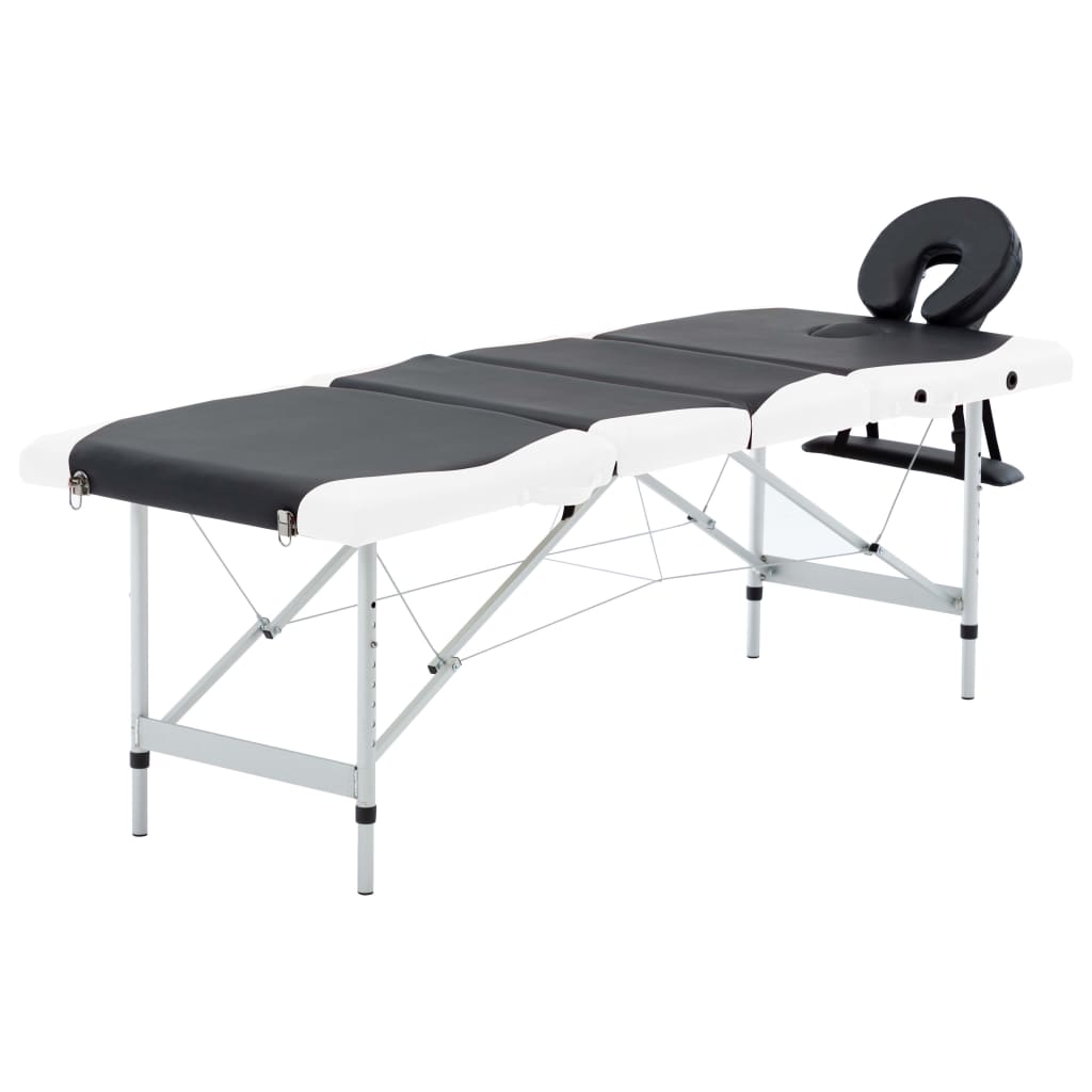 vidaXL Massagetafel inklapbaar 4 zones aluminum roze