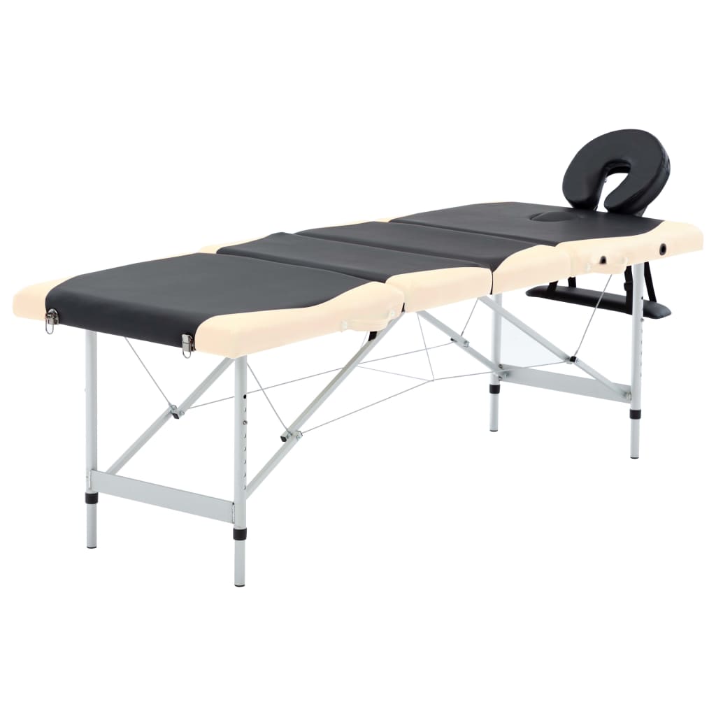 vidaXL Massagetafel inklapbaar 4 zones aluminum roze