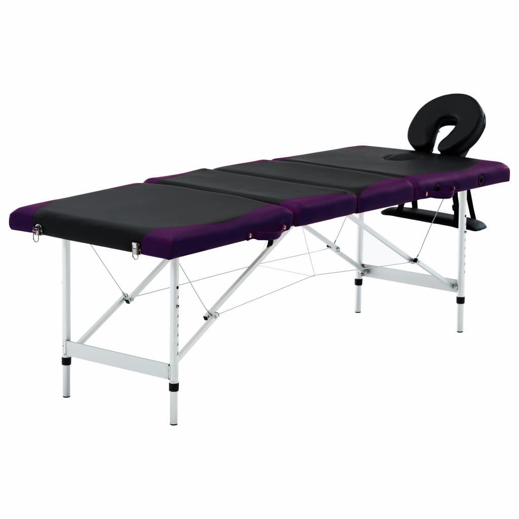 vidaXL Massagetafel inklapbaar 4 zones aluminum roze