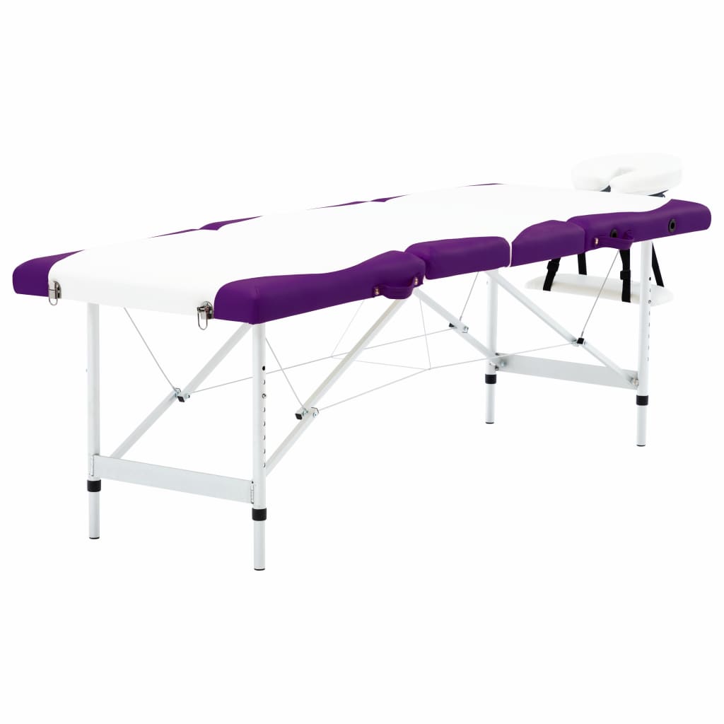 vidaXL Massagetafel inklapbaar 4 zones aluminum roze