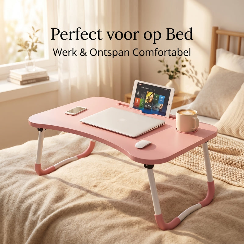 Aashly Verstelbaar Laptopbureau van Goede Kwaliteit – MDF 12mm Opvouwbare Tafel