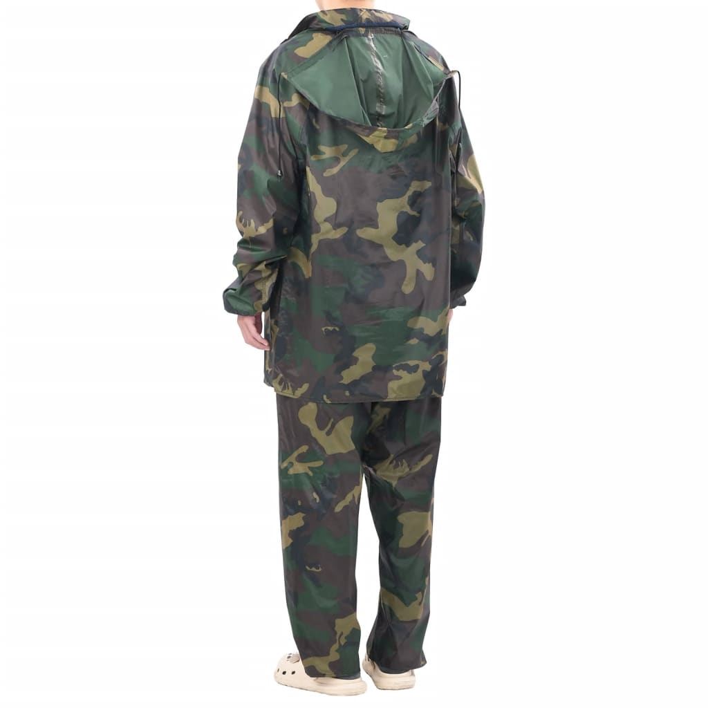 Regenpak 2-delig met capuchon (heren / camouflage / maat M) - Aashly