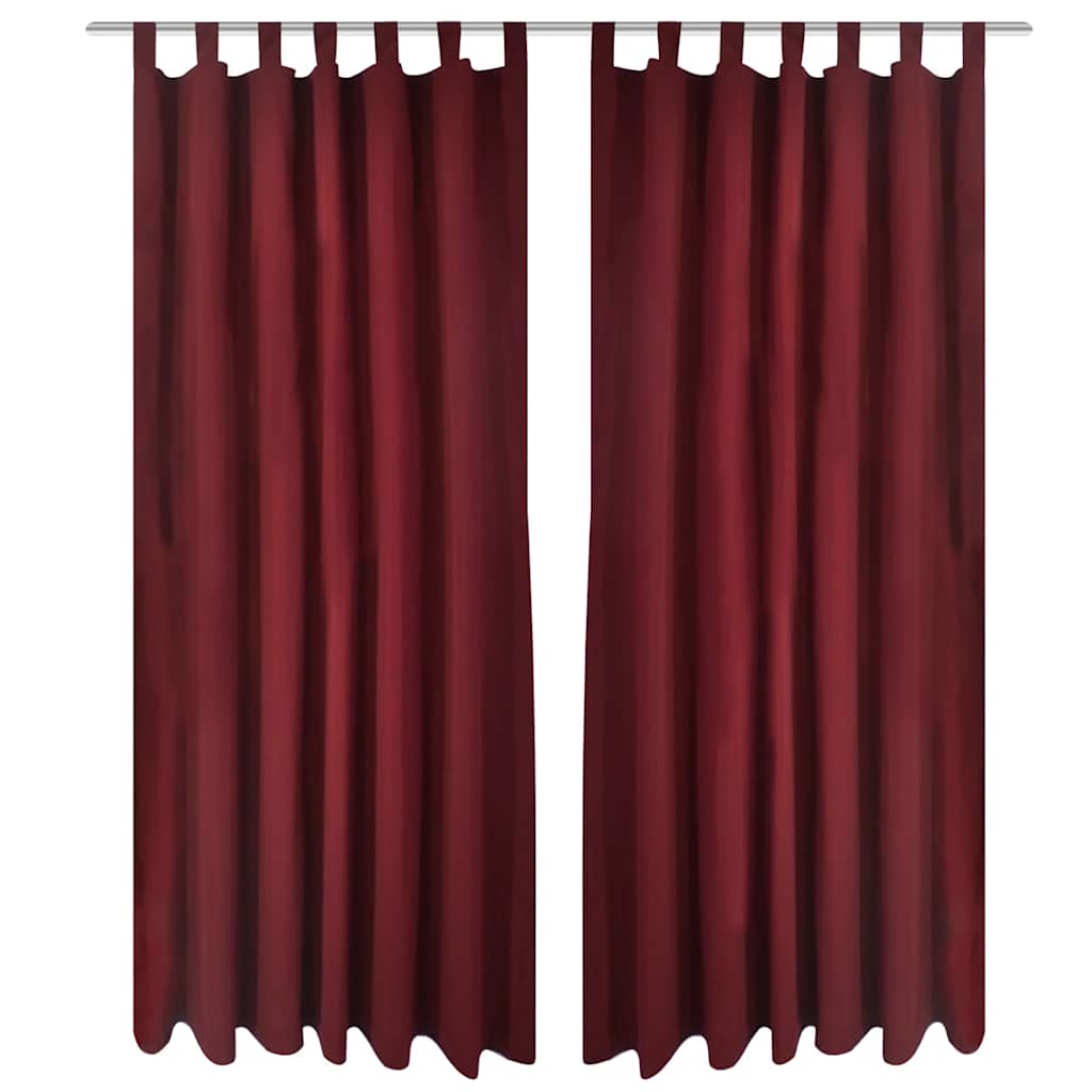 Micro-Satijnen Gordijnen met Ringen 140 x 175 cm 2 stuks (Zwart)