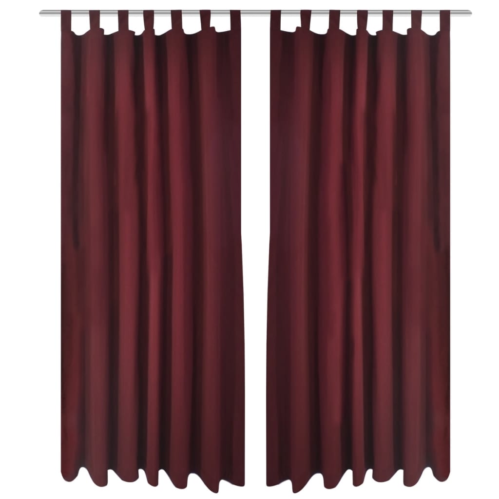 Micro-Satijnen Gordijnen met Ringen 140 x 175 cm 2 stuks (Zwart)