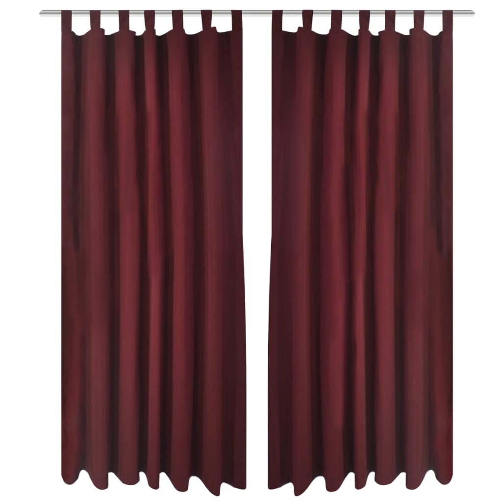 Micro-Satijnen Gordijnen met Ringen 140 x 175 cm 2 stuks (Zwart)