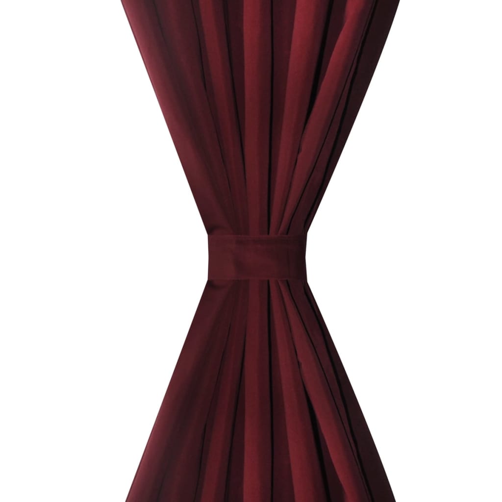 Micro-Satijnen Gordijnen met Ringen 140 x 175 cm 2 stuks (Zwart)