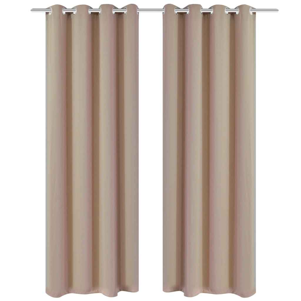 Gordijnen met metalen ringen 135 x 245 cm 2 stuks (zwart)
