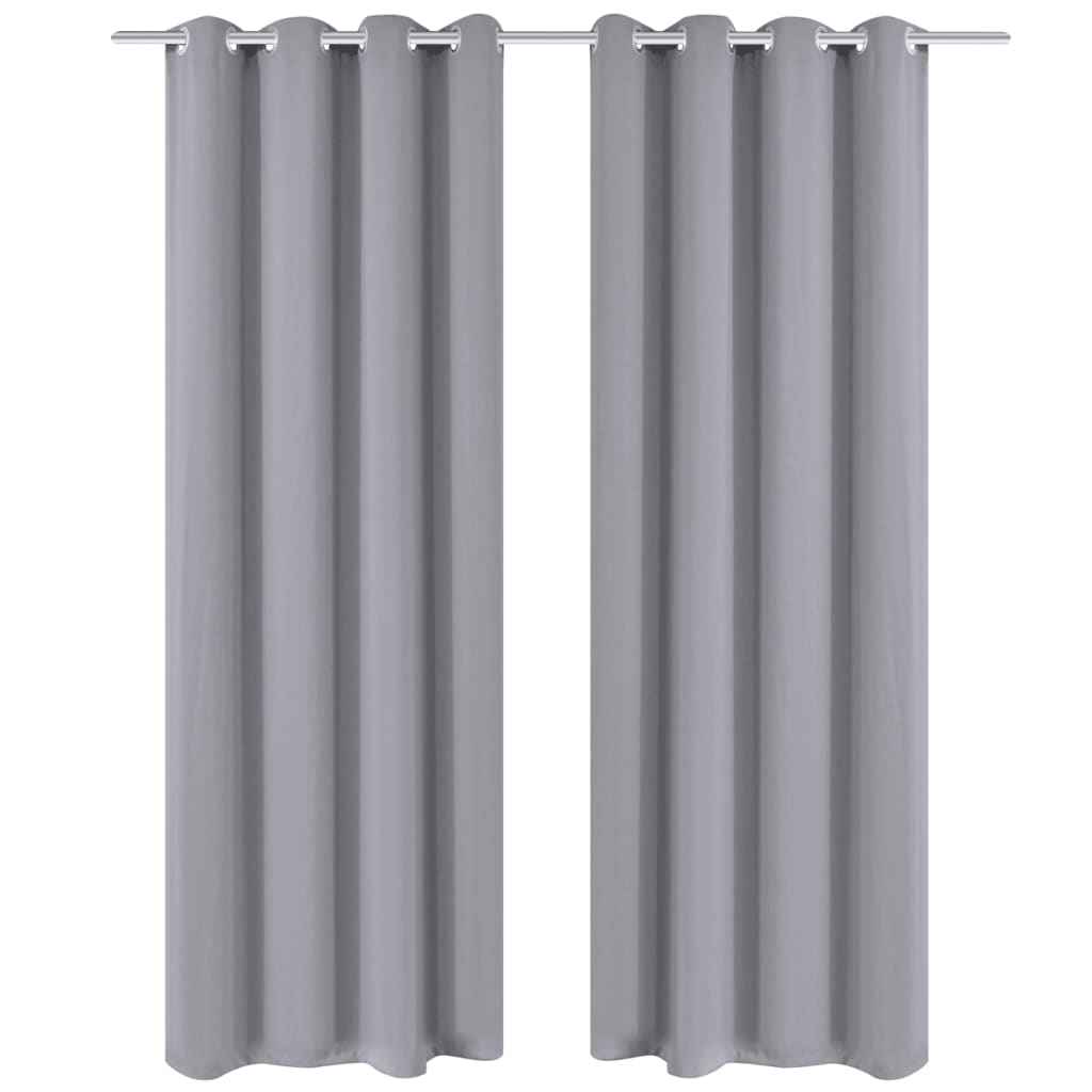 Gordijnen met metalen ringen 135 x 245 cm 2 stuks (zwart)