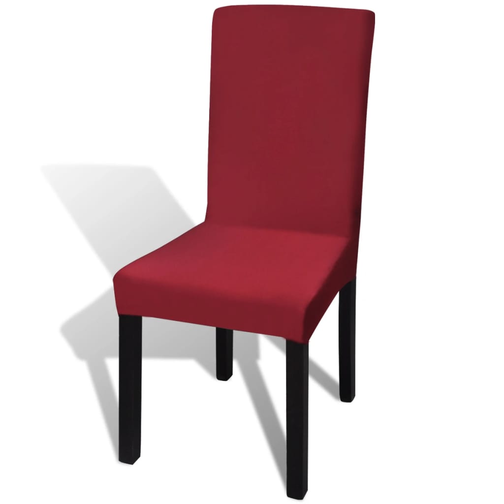vidaXL 6 st Stoelhoezen recht stretch wit