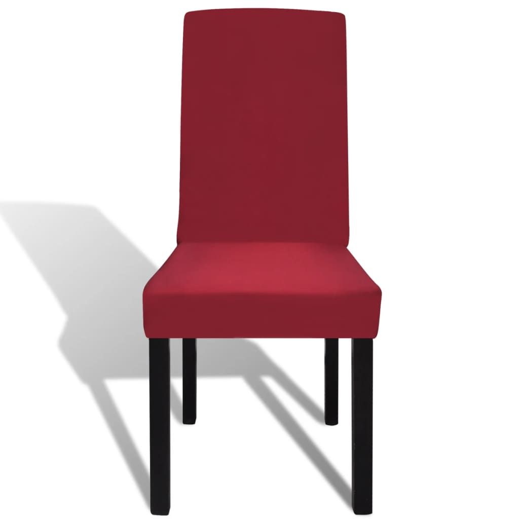 vidaXL 6 st Stoelhoezen recht stretch wit