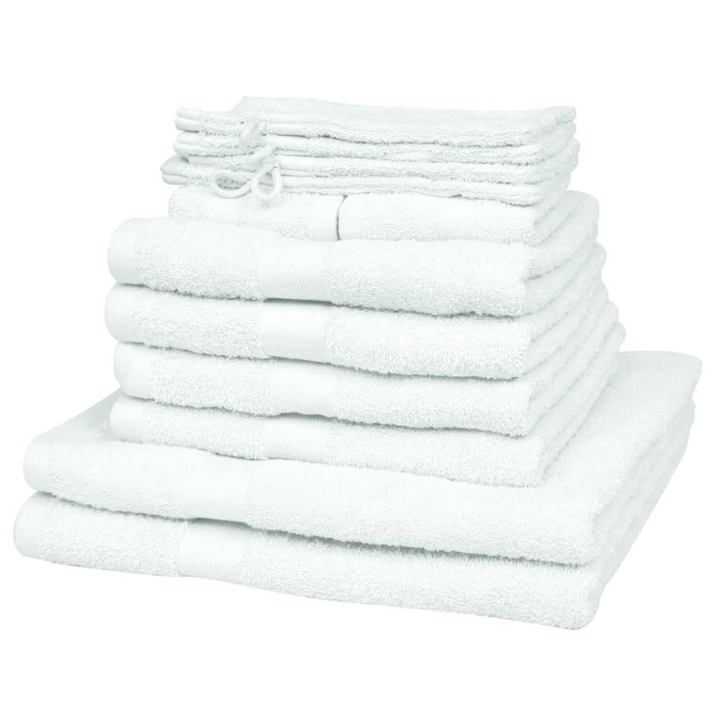 vidaXL 12-delige handdoekenset katoen 500 g/m² wit