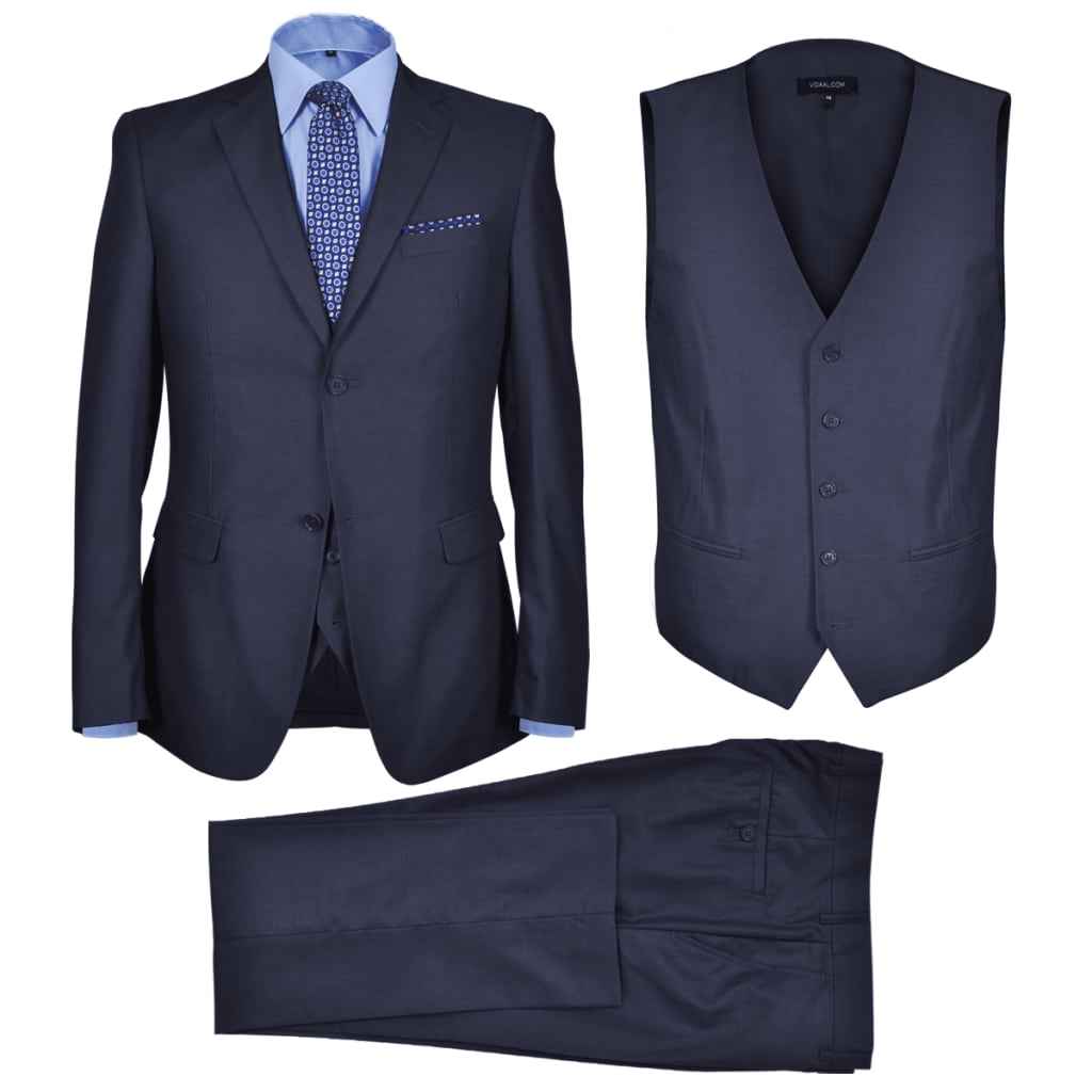 Driedelig pak voor mannen maat 54 (marineblauw)