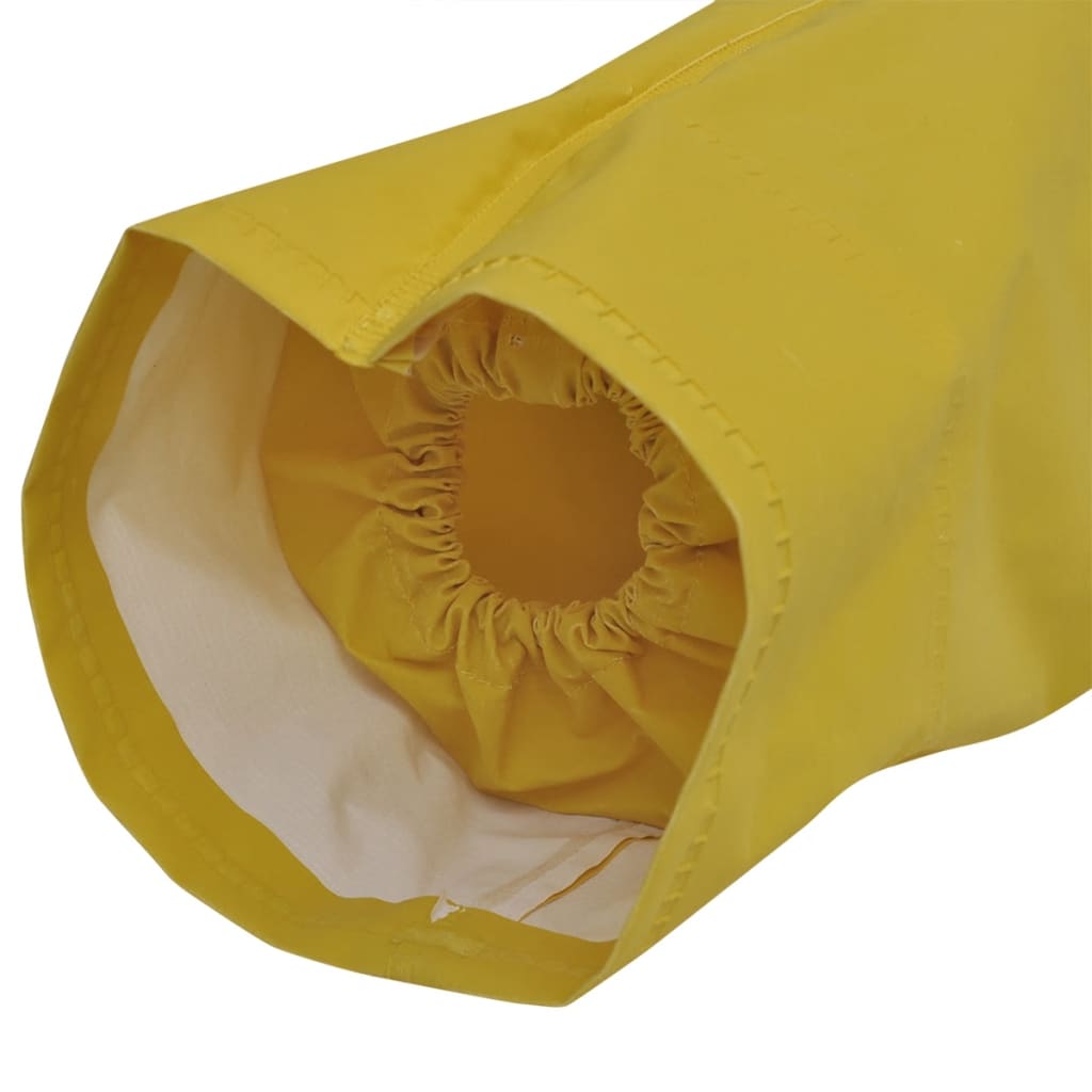 vidaXL Tweedelig regenpak waterbestendig met capuchon geel L