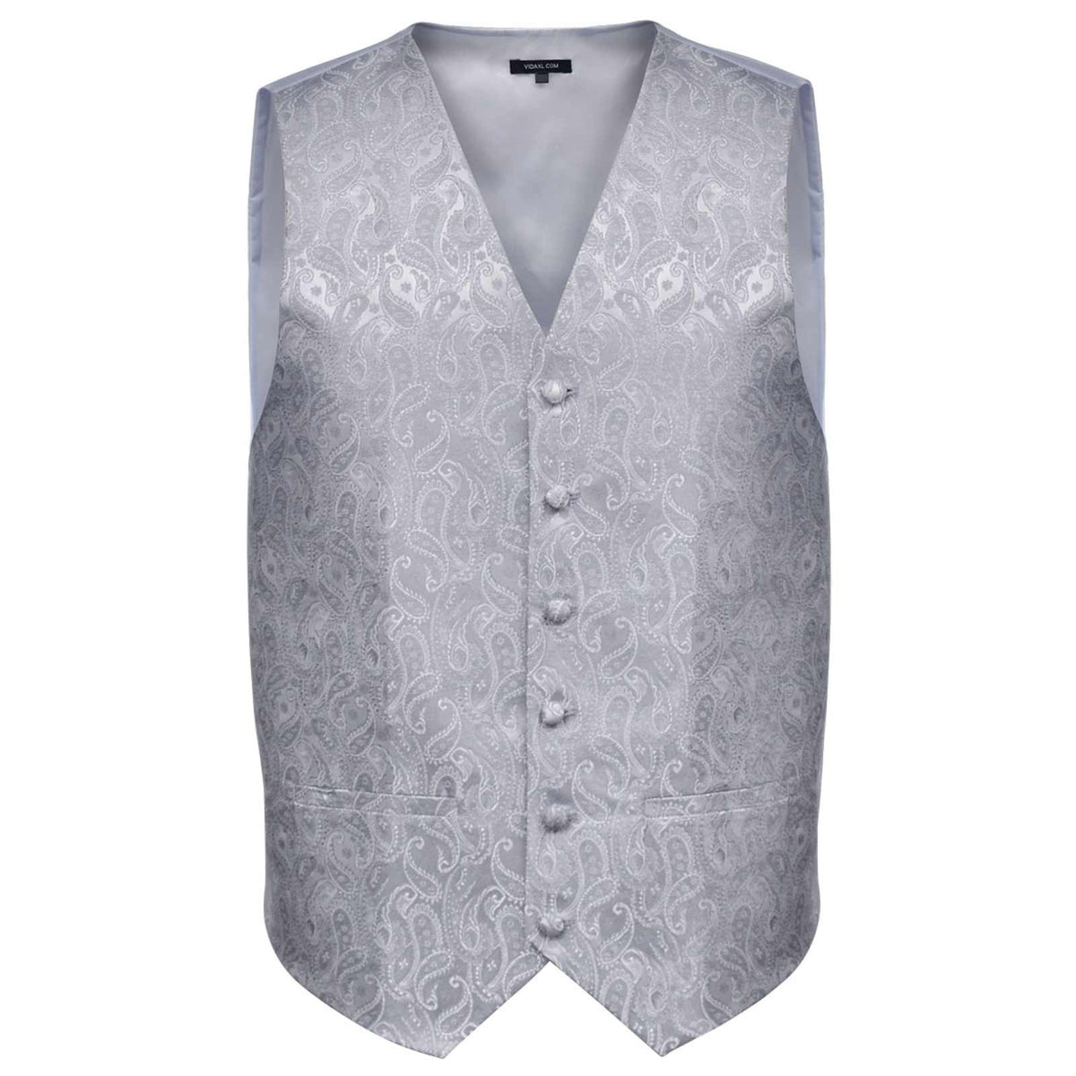 Gilet bruiloft paisleymotief set maat 50 zilver