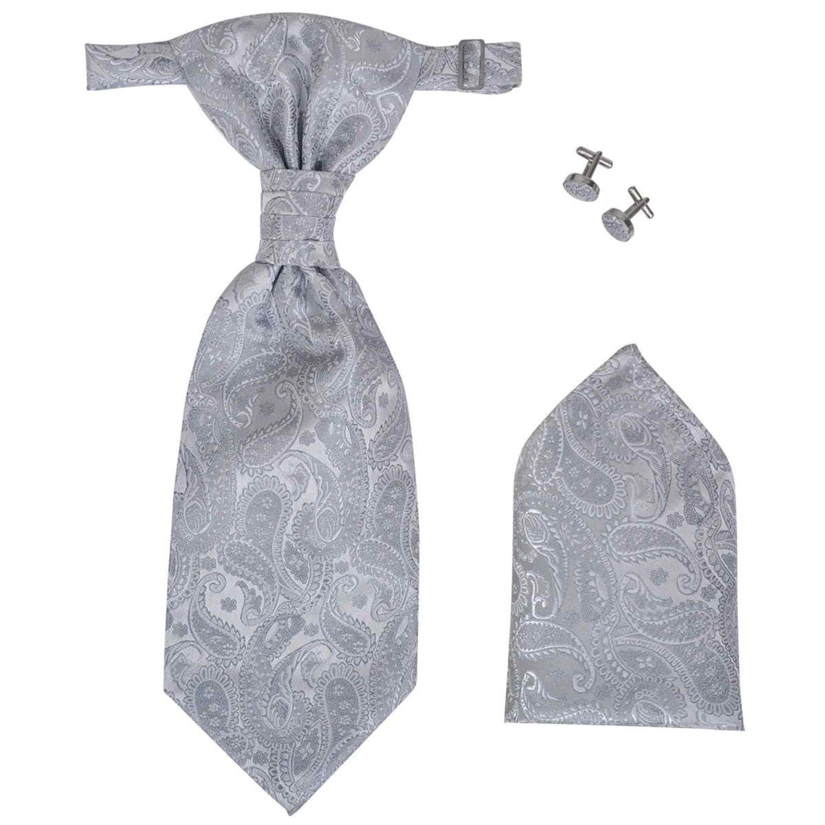 Gilet bruiloft paisleymotief set maat 50 zilver