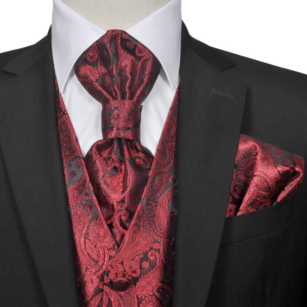 Gilet bruiloft paisleymotief set maat 50 zilver