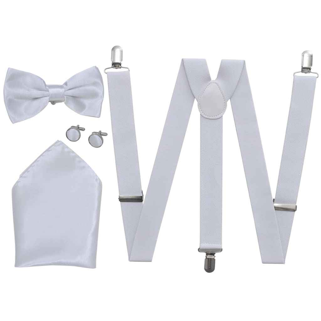 Smoking accessoires bretels en vlinderdas set mannen wit