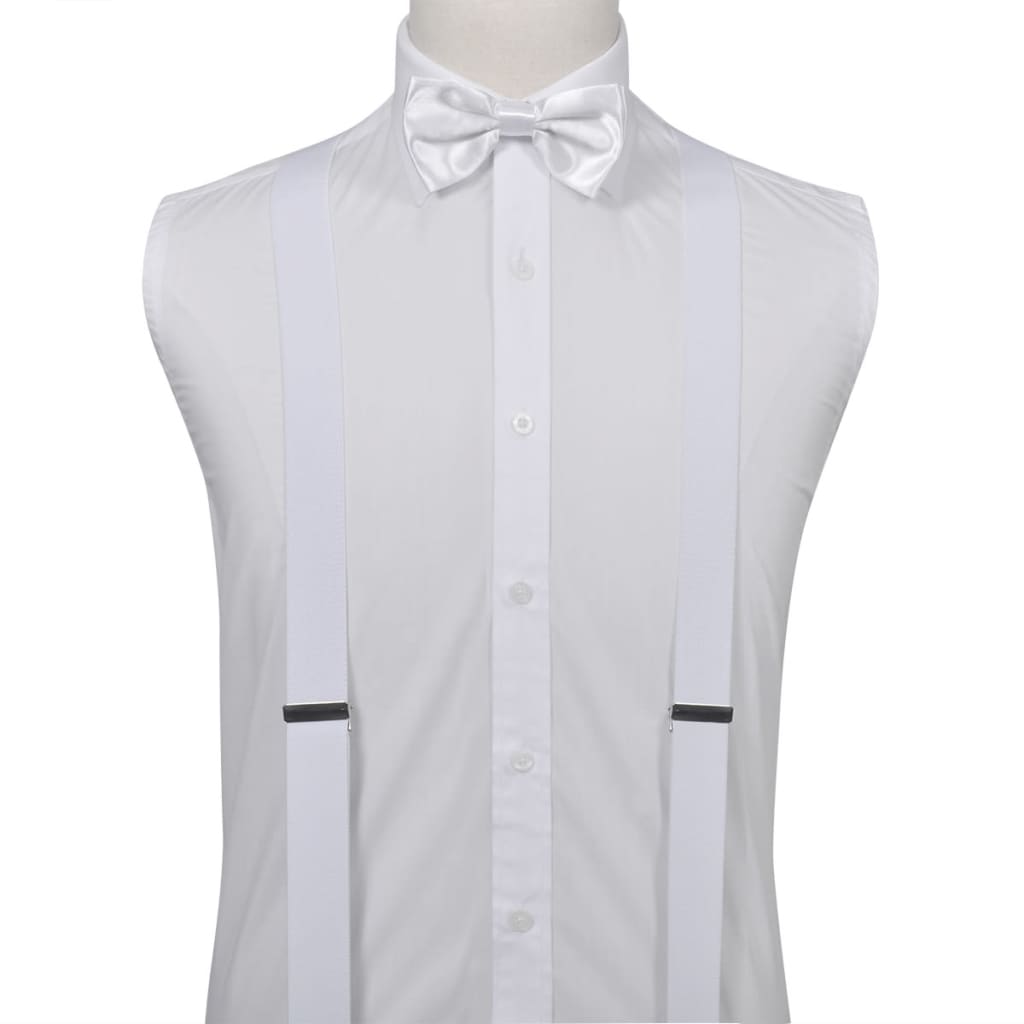 Smoking accessoires bretels en vlinderdas set mannen wit