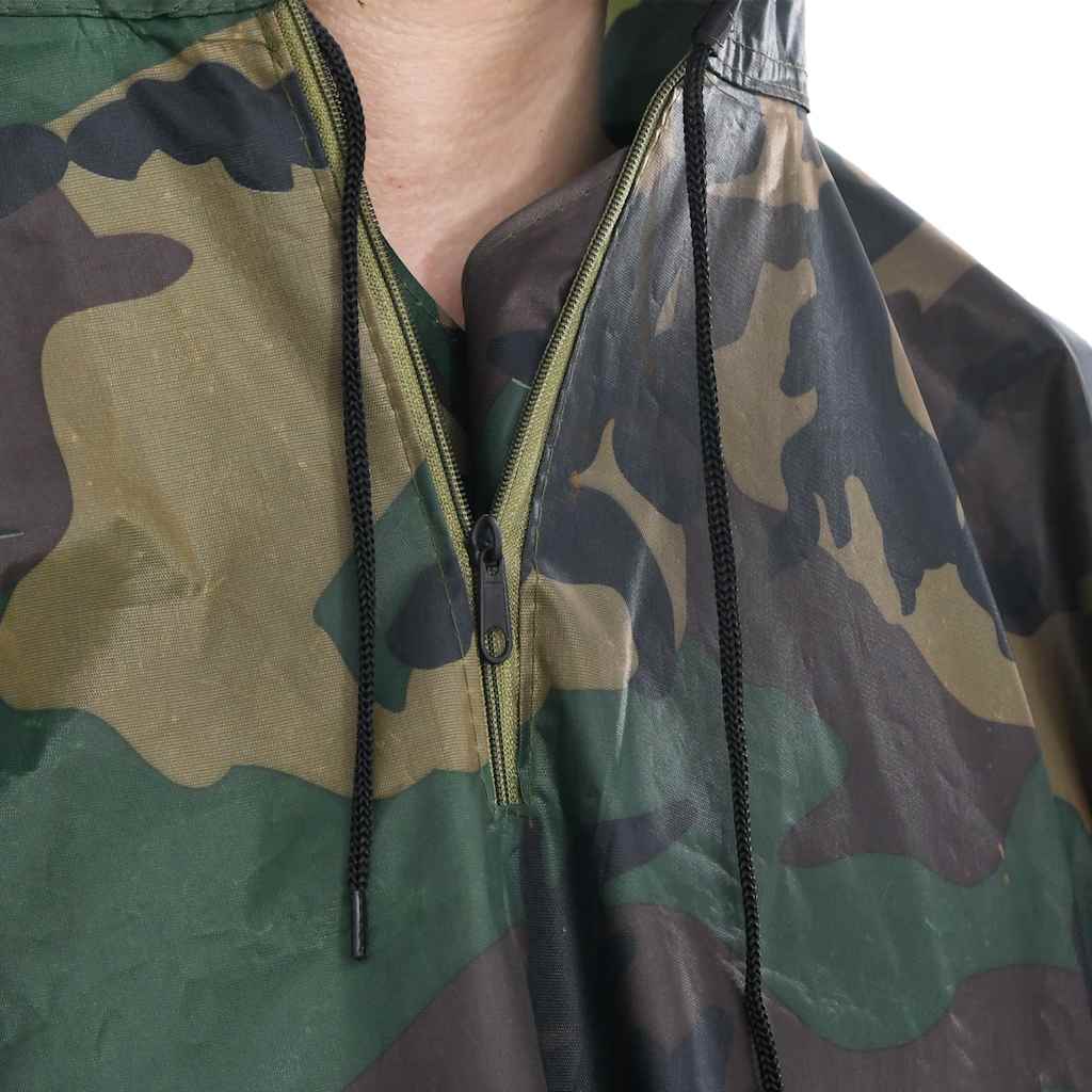 Regenponcho voor kamperen/wandelen leger waterdicht camouflage