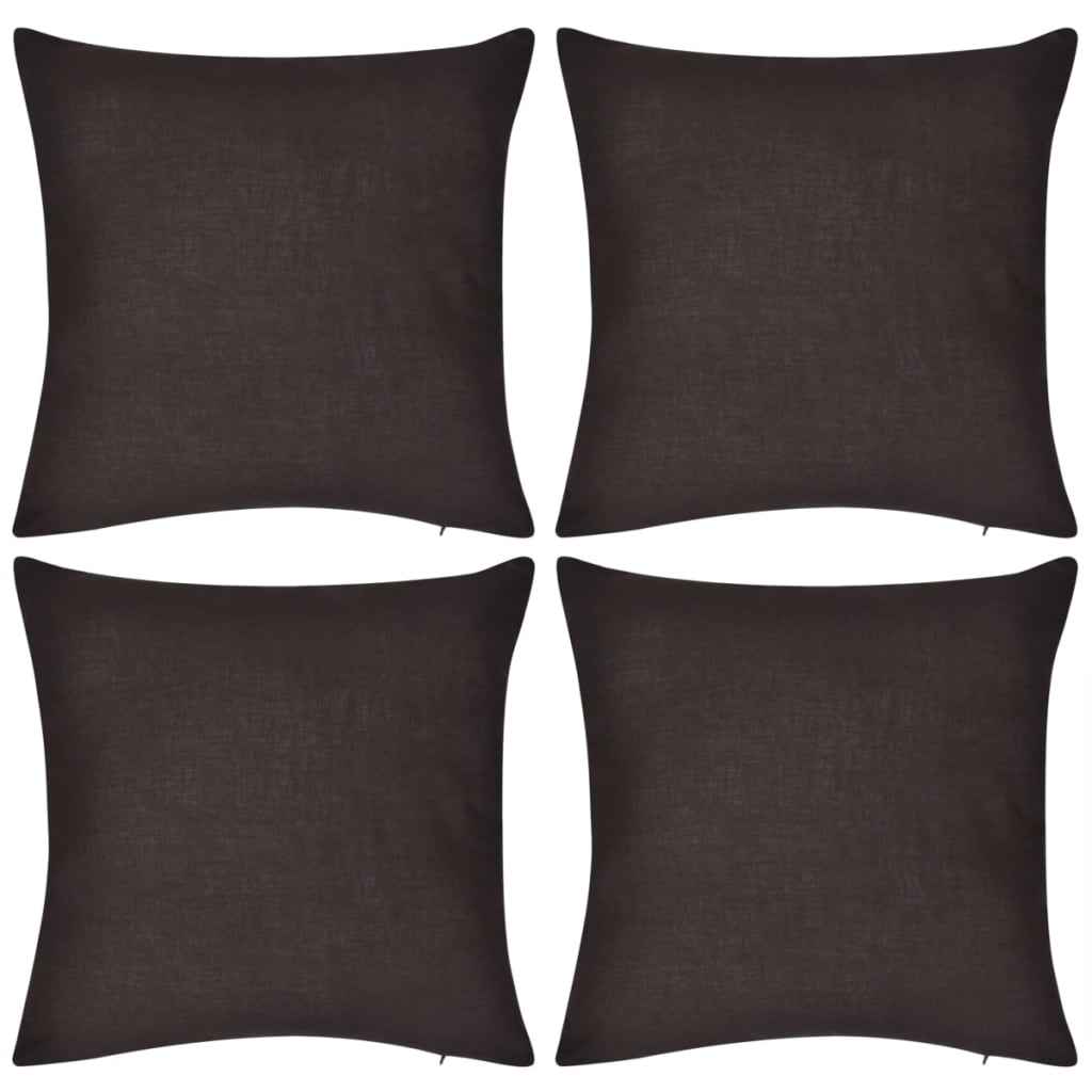 Kussenhoezen katoen 40 x 40 cm bordeauxrood 4 stuks