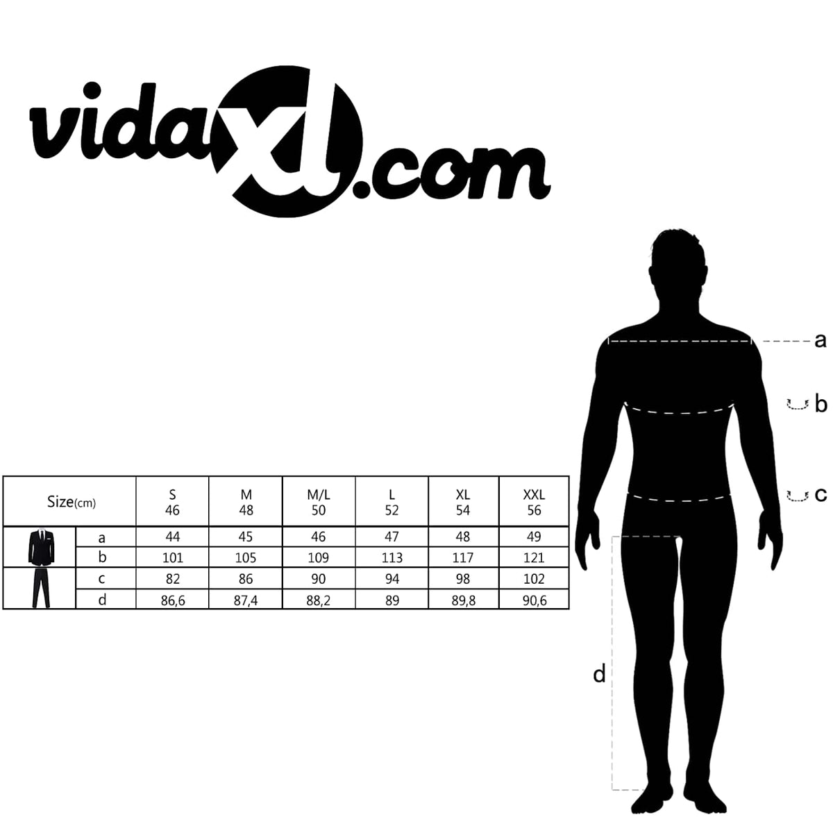 vidaXL Zakelijk pak tweedelig grijs mannen maat 54