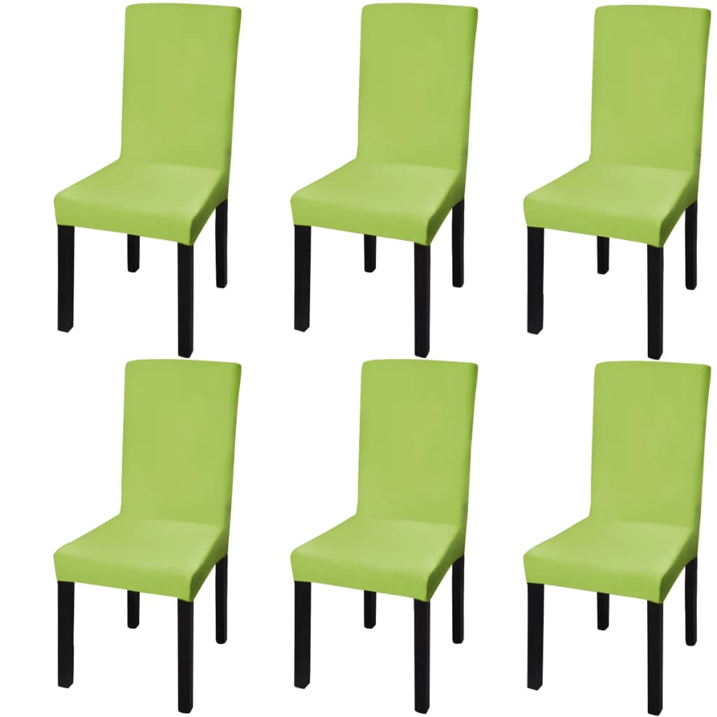 vidaXL 6 st Stoelhoezen recht stretch wit