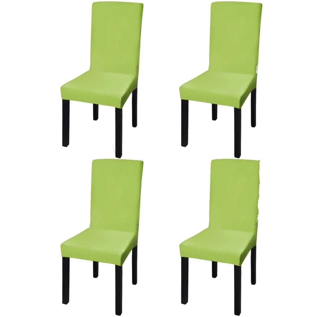 vidaXL 6 st Stoelhoezen recht stretch wit