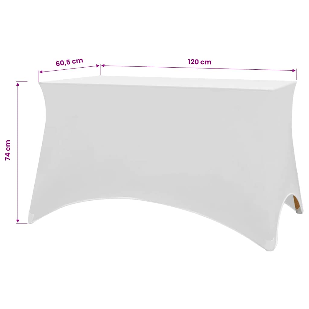vidaXL Tafelhoes stretch wit 120x60,5x74 cm 2 st