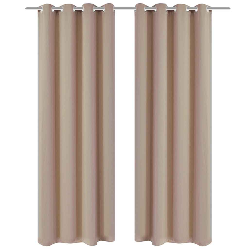 Gordijnen met metalen ringen 135 x 245 cm 2 stuks (zwart)
