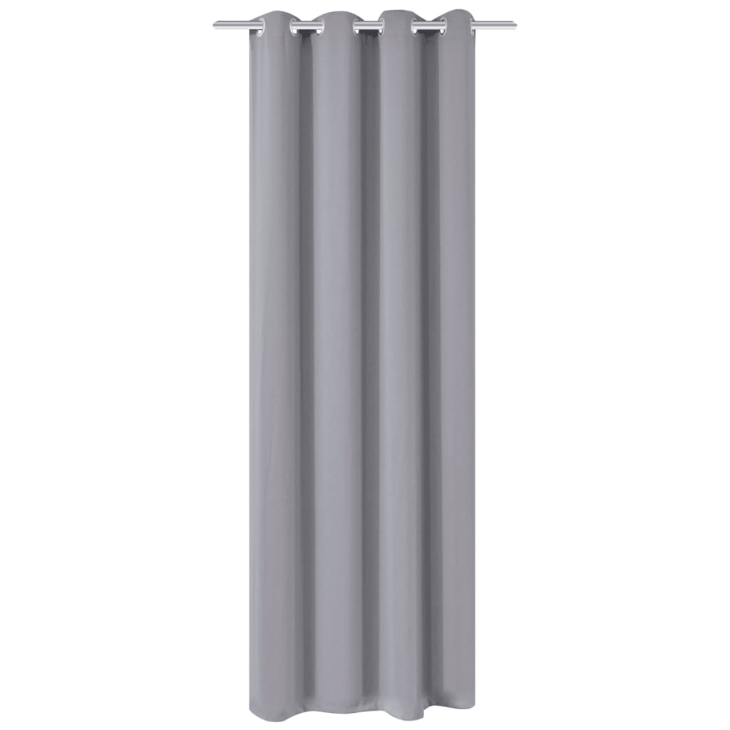 Gordijnen met metalen ringen 135 x 245 cm 2 stuks (zwart)